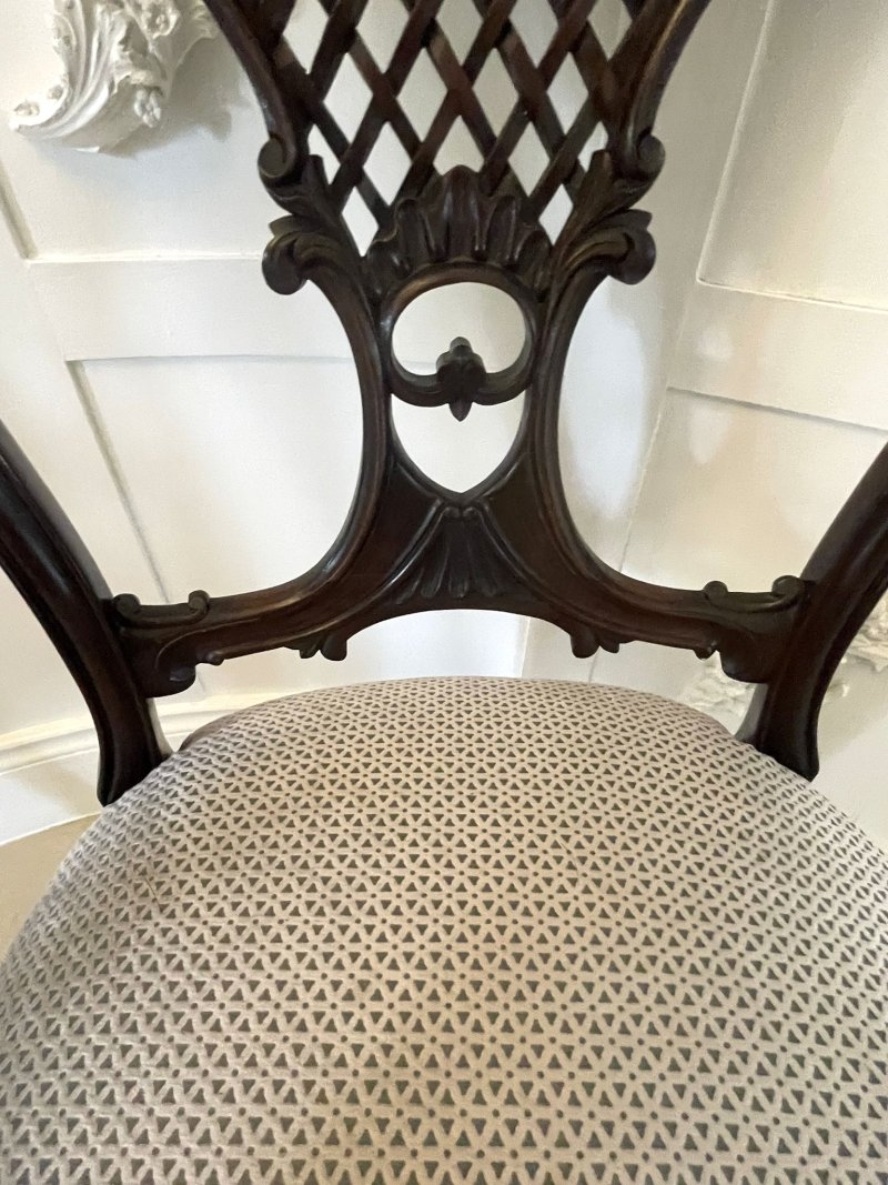 Quality Antique Victorian Mahogany Carved Elbow Chair - Image 7